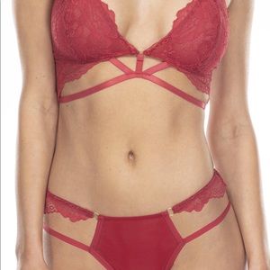 Honeydew red arianna lingerie set